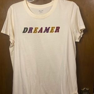 Madewell tshirt off-white velvet DREAMER shirt, large